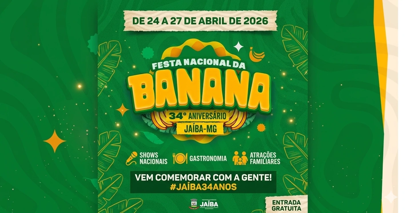 Jaíba se prepara para a Festa Nacional da Banana e comemoração de seus 34 anos