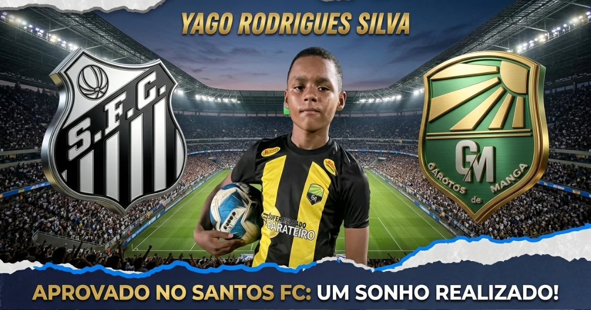 Histórico: Atleta de Manga é aprovado em avaliação técnica do Santos FC