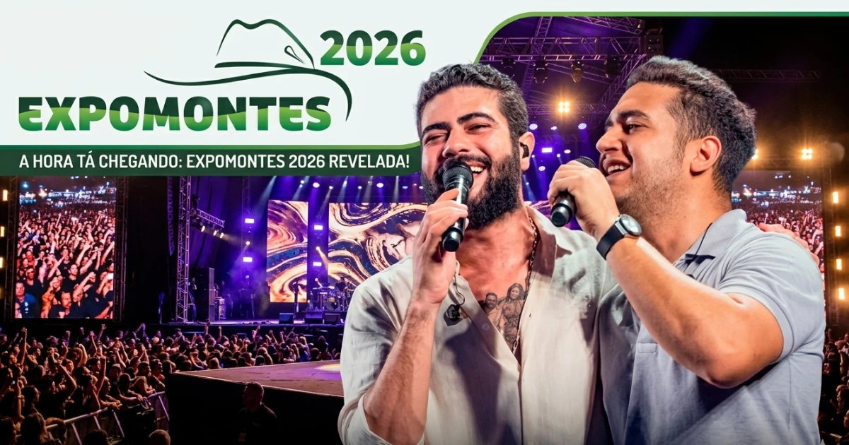 CONTAGEM REGRESSIVA: Atrações da Expomontes 2026 serão reveladas durante show de Henrique & Juliano