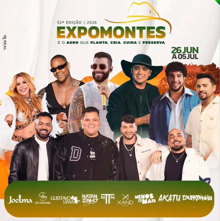 Expomontes 2026: Com grade de shows histórica, 52ª edição promete bater recordes
