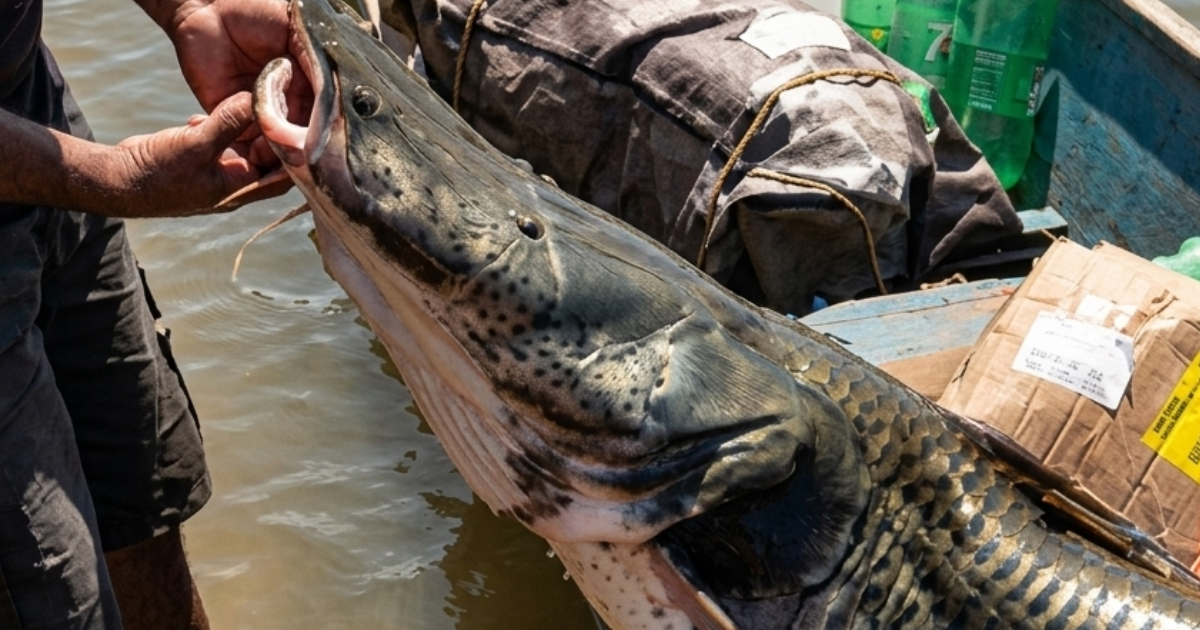 GIGANTE DO VELHO CHICO: Pescador fisga Surubim raro em Manga/MG