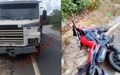 Tragédia na MGC-135: Motociclista morre em colisão frontal com caminhão entre Lontra e Japonvar