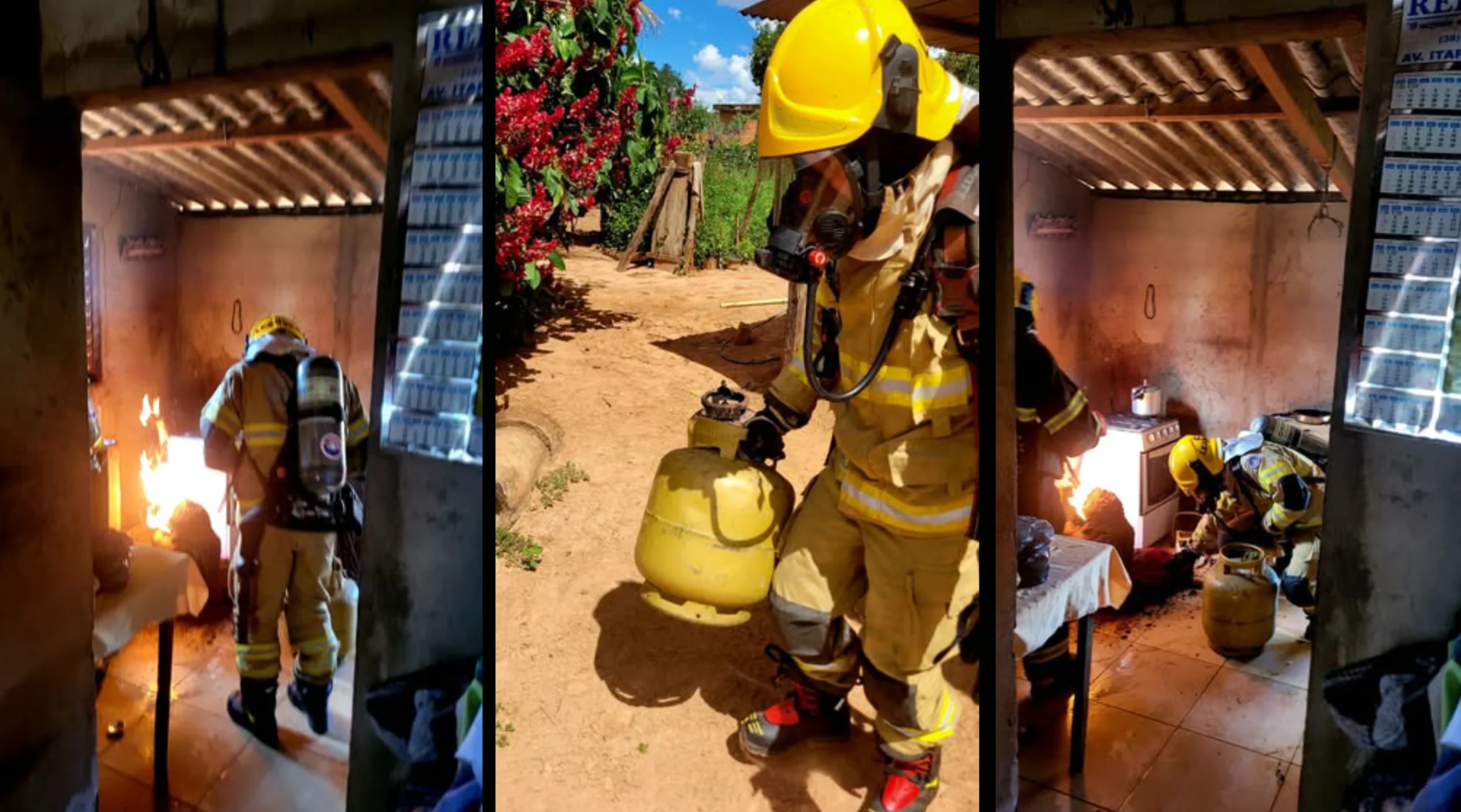 PERIGO: Tentativa de testar vazamento de gás com isqueiro causa explosão e mobiliza Bombeiros em Bonito de Minas