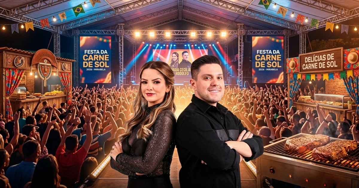 Mirabela se prepara para a Festa da Carne de Sol 2026 com show nacional de Maria Cecília & Rodolfo
