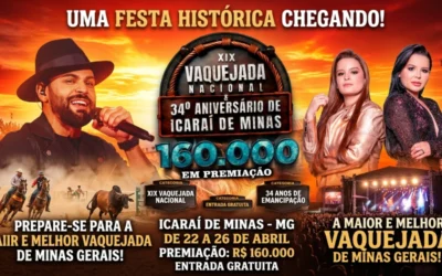 Icaraí de Minas celebra 34 anos com XIX Vaquejada Nacional e shows de Maiara & Maraisa e Thullio Milionário
