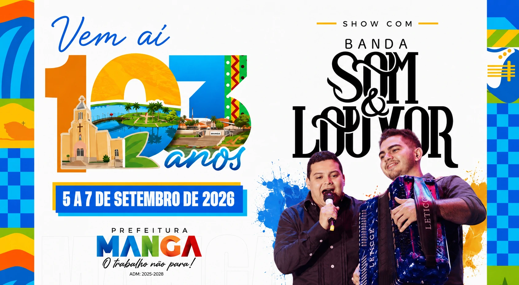 SHOW GOSPEL CONFIRMADO: Banda Som & Louvor é atração nacional garantida no aniversário de 103 anos de Manga