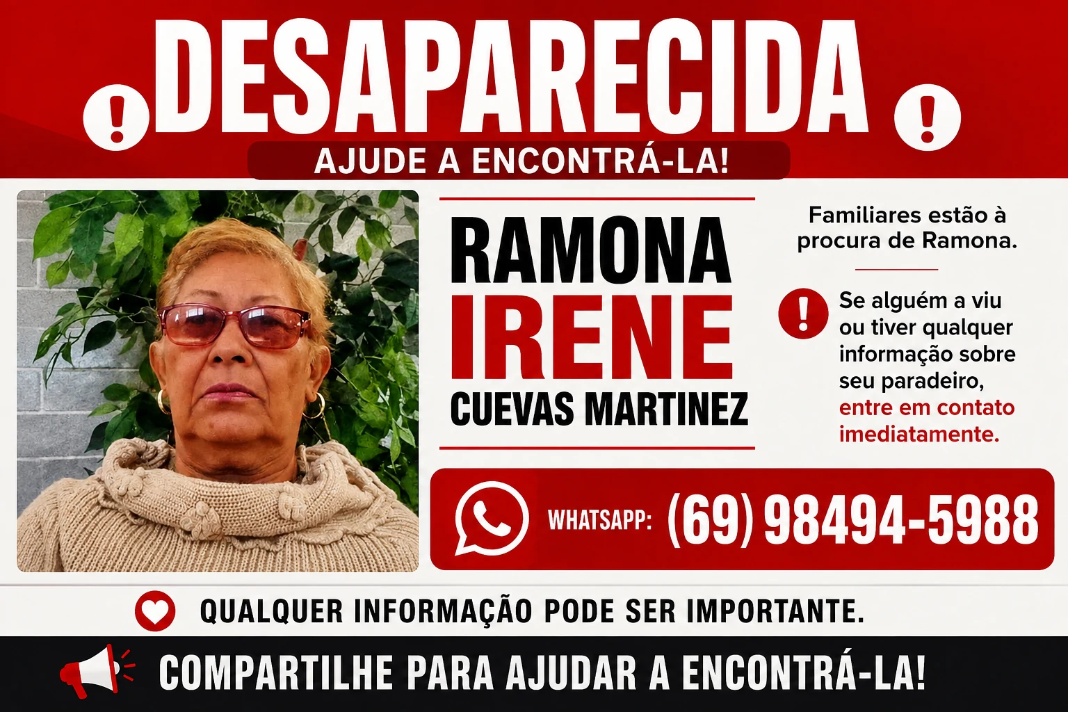 Alerta no Norte de MG: Idosa desaparece após viagem a Manga para encontrar morador conhecido na internet