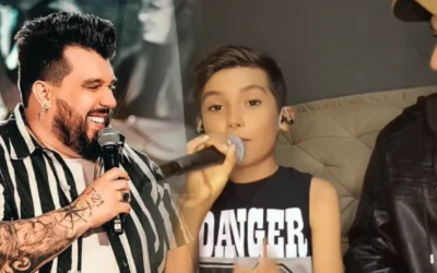APÓS MAL-ENTENDIDO NO CAMARIM: Cantor Panda reconhece talento de Tavinho, artista mirim de Miravânia, e o convida para subir ao palco